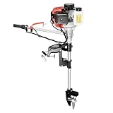 LyeXD 2.3HP 2-stroke Gasoline Outboard Motor,52CC Heavy Duty Fishing Boat Engine w/Water Cooling CDI System Long Shaft, Outboard Motor Boat Engine for Inflatable Boats,iron Boats