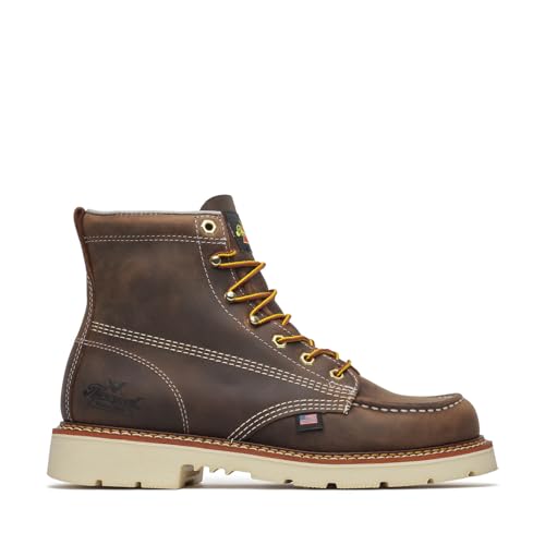 Thorogood American Heritage 6" Moc Toe Work Boots for Men - Full-Grain Leather, Slip and Oil-Resistant, EH Rated2