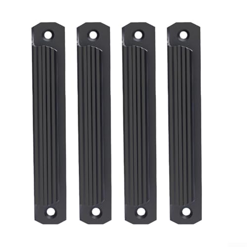 4 manijas de puerta de aleación de aluminio con acabado elegante, adecuadas para armarios y puertas de balcón, cómodas de usar (negro)