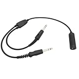 PZYPYM Pilot Headphone Adapter U174 Ga Headset Adaptor Cable (Twin Plug)