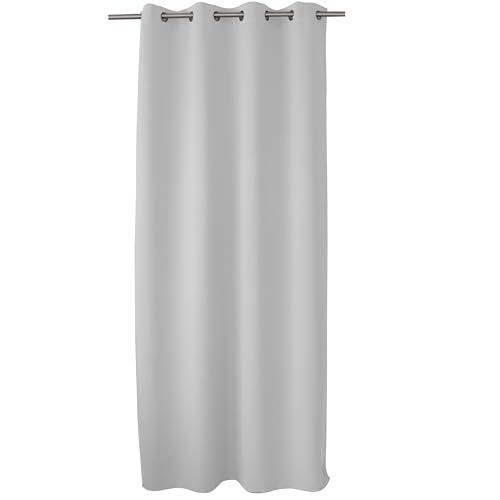 ED ENJOY HOME Rideau Obscurcissant avec Œillets argentés, Blanc Glacial (Gris Clair), 140x240cm, 100% Polyester, Tissu Certifié Oeko-TEX, Collection...