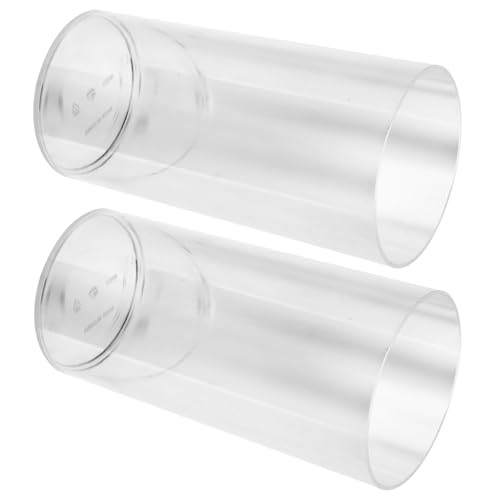 Alasum Jarrón de Plástico Transparente 10X20 CM Set de 2 Unidades Florero Cilíndrico Moderno para Decoración de Centros de Mesa Arreglos y Flores Secas