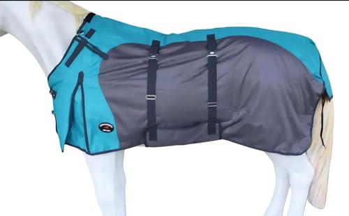 Image of 1200D Horse Turnout Blanket Waterproof, Breathable, Heavy-Weight Winter Blanket with 300g Fill, Ripstop Outer Shell