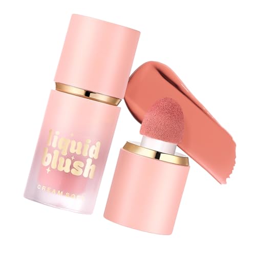 Rubor líquido portátil para mejillas, hidratante de larga duración, acabado natural, maquillaje de mejillas para uso diario o eventos especiales
