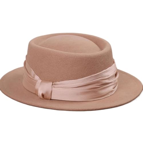 Chapeau melon en laine pour femme : l'élégance rétro d'un fédora en feutre de tweed à bords plats
