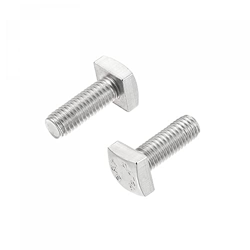 uxcell Square Head Bolt, 2pcs M8x20mm Fully Thread 304 Stainless Steel Grade C Square Machine Screws