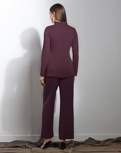 Image of Selvia Co ord Set for Women Stylish, Asymmetric Button Top and Trouser Pant
