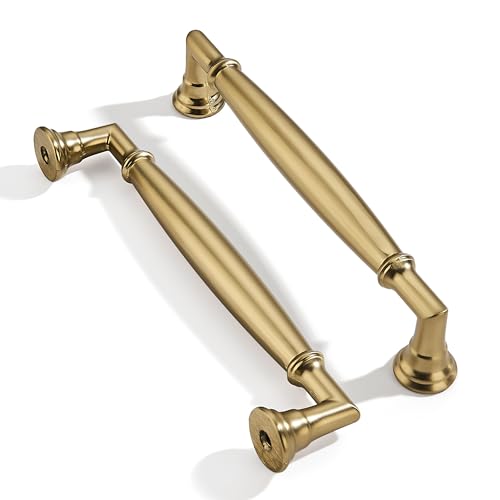 ZAUYX 10 Pack 5 Inch Hole Center Champagne Bronze Cabinet pulls Solid Heavy Duty Cabinet Pull Cabinet Handles Kitchen Cabinet Hardware Vanity Handles Bathroom Cabinet pulls by ZAUYX - Used condition - US$22.26