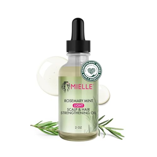 Mielle Organics Rosemary & Mint Light Hair Oil, Split Ends & Dry Scalp Treatment - Infused with...