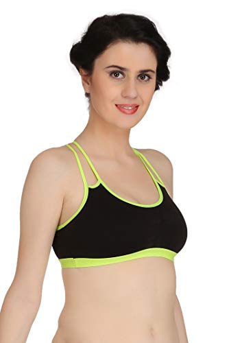 Image of Fashion Comfortz Sports Bra,Ladies Undergarments for Sports,Womens Girls Cotton Lycra Spandex,Bra and Panty Set, Royal Black