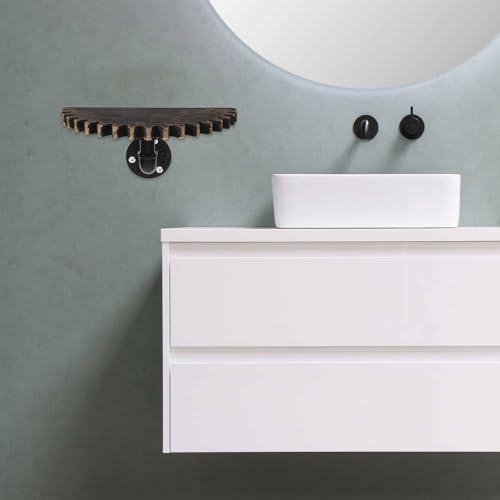 Étagère flottante murale avec 8 vis vintage structure industrielle multifonction