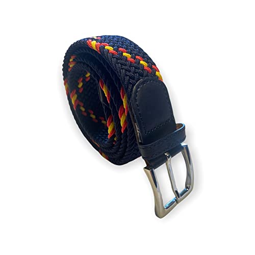 MIBANDERA Ceinture Homme Élastique Drapeau de l'Espagne, Bleu Drapeau Diagonal, 110 cm Cover