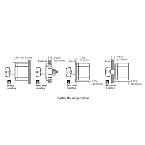 Image of Blue Sea Systems On /Off Battery Isolator Switch With Locking Key, Red, 6005 m‑Series