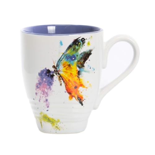 DEMDACO Stoneware Watercolor Kaleidoscope Butterfly Mug by Dean Crouser