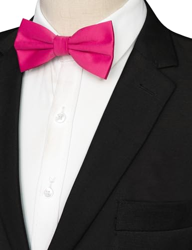 Image of JEMYGINS Solid Color Pre-tied Bow Tie Adjustable Bowtie for Men