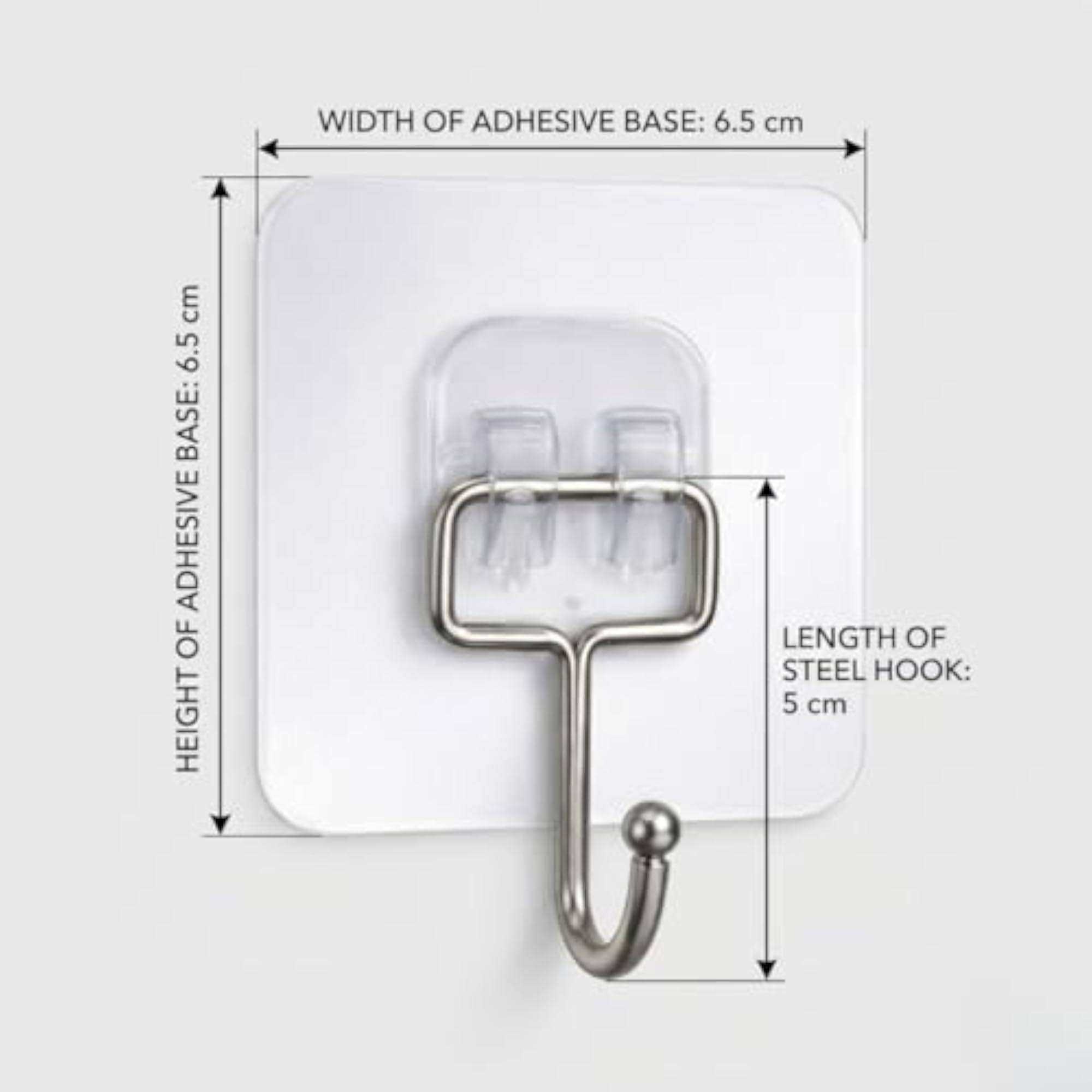 Transparent Self Adhesive Wall Hooks, 30 Pack