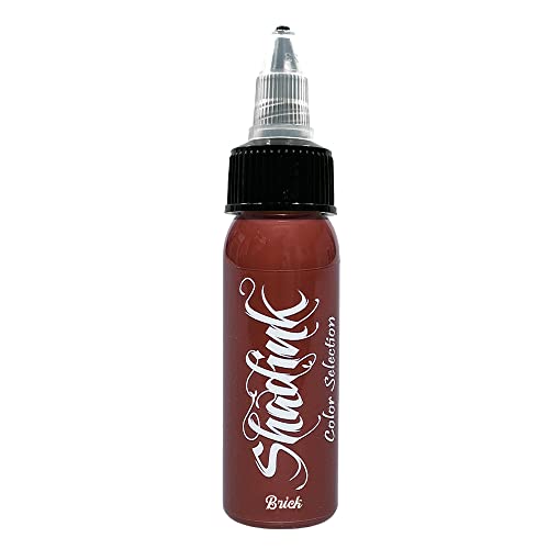Shadink Tattoo Ink Professional Tattooing Inks for Color Portrait, Black & Gray Style 1oz (Brick Brown)