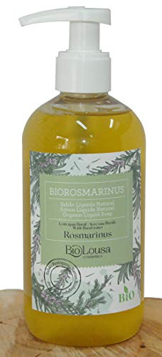 BIOROSMARINUS Gel douche bio très doux Artisanal à l'huile d'olive vierge extra BIO, 300ml - parfumé à l'hydrolat de romarin. Végan, sans SCI, SLS ni SLES - Véritable savon liquide bio Cover