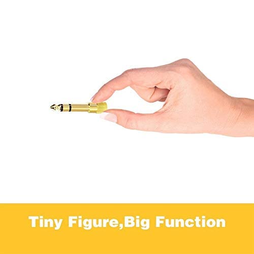 FEDUS 6.35mm Stereo Male to 3.5mm Female Stereo Jack Headphone Adapter Converter Pack of 1