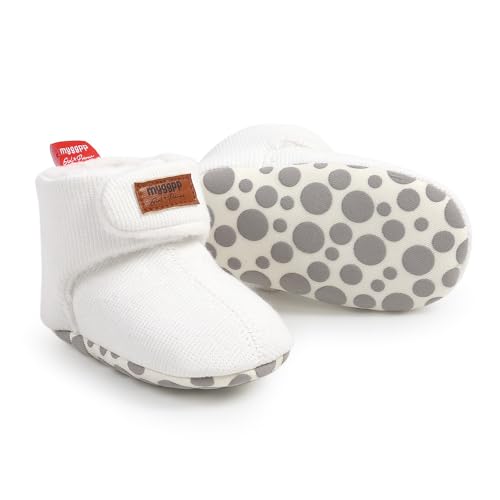 Image of Ohwawadi Infant Baby Slippers Girls Boys Booties Warm Baby Socks Shoes Newborn Crib Footwear Prewalkers