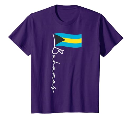 Bahamas Flag Vacation Bahamian Pride Bahamas T-Shirt, Youth, Purple, 2T