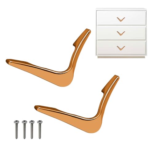 Image of VOLO V knobs for Drawers and cabinets for Home /Kitchen /Offices and Hotels - Versatile Solution for Home, Hotel, and Office Doors (2, Rose Gold)