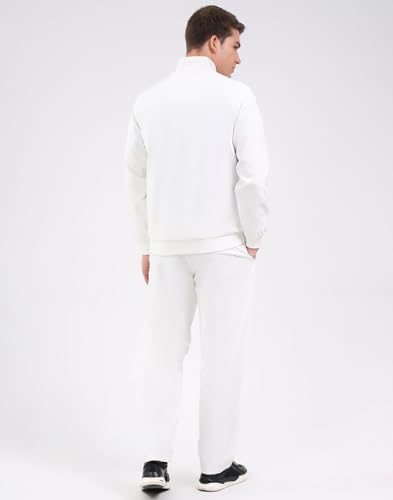 Image of Monte Carlo Men Regular Fit Solid Mock Neck Full Sleeve Winter Tracksuit | Men Track Suit | Stylish Sportswear Set with Jacket and Lower | Activewear Set For Men's (Pack Of 1)