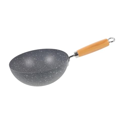 Wok pequeño de hierro inoxidable con mango cómodo