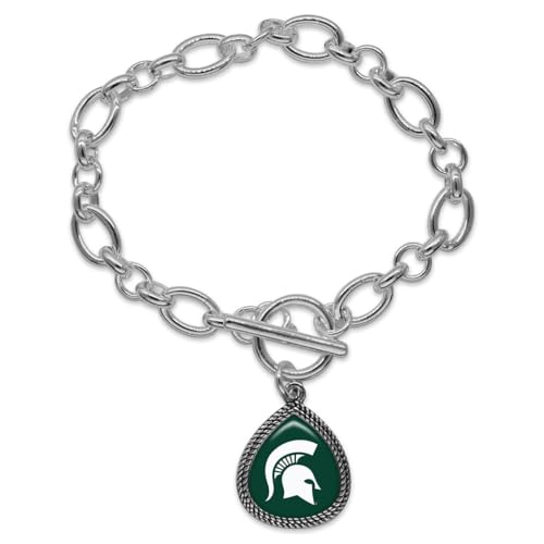 From the Heart Michigan State Spartans Willow Silver Toggle Bracelet Licensed Gift MSU