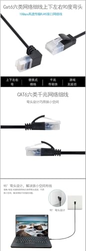 Cable de red Cat6 ultra delgado 0.25 m con conectores RJ45 miniatura 6