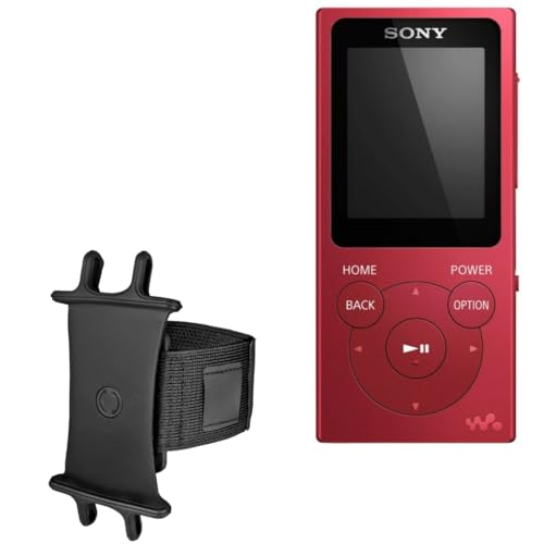 BoxWave Holster Compatible with Sony NW-E394 - ActiveStretch Sport Armband, Adjustable Armband for Workout and Running - Jet Black