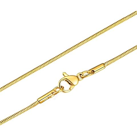 18K Gold over Sterling Silver Necklace - 1mm Chain Necklace | Choose from 16" - 24" Chain | For Layered Looks, Gifts or Pendant Replacements (24 Inches - 60cm) Cover