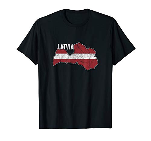 Vintage Patriotic Letts Latvians Pride Latvia Flag T-Shirt T-Shirt