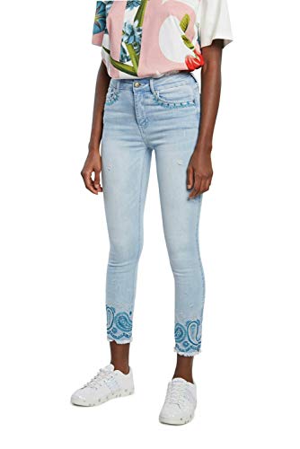 Desigual Femme Denim_Ankle PAISL Pantalons décontractés, Blue, 24