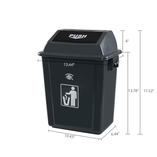 Caneca de basura plástica de 6 galones con tapa abatible, pack x4 miniatura 2