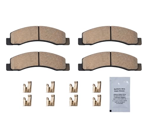 Image of HUSCH D756 Front Ceramic Brake Pads Kit Fit For Ford Excursion 2000-2005 | Clean Wheels, Quiet, Short Braking Distance, Responsive Braking, Long Service Life, for Various Weather, Road Performance