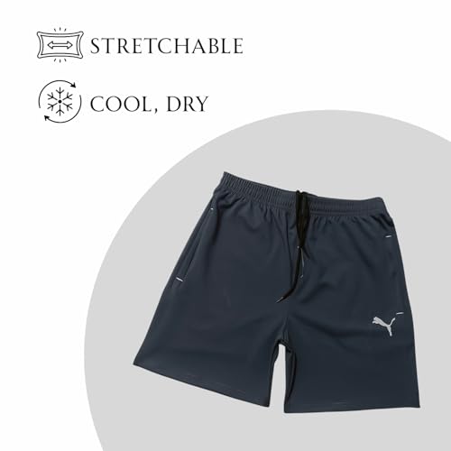Image of Mens Dry Fit Lycra Stretchable Gym & Sports Shorts Breathable Quick-Dry Activewear for Running Training Yoga & Casual Wear Comfortable Athletic with Elastic Waistband