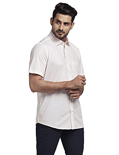 Image of Colorplus Men's Pure Cotton Print Pattern Tailored Fit Spread Collar Half Sleeve Casual Shirt