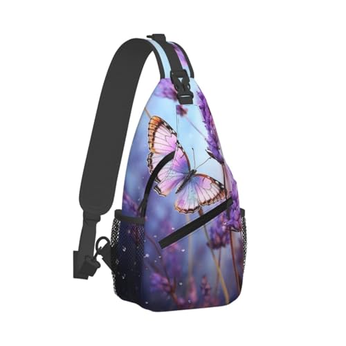 Bolso tipo bandolera unisex negro con mariposa miniatura 7