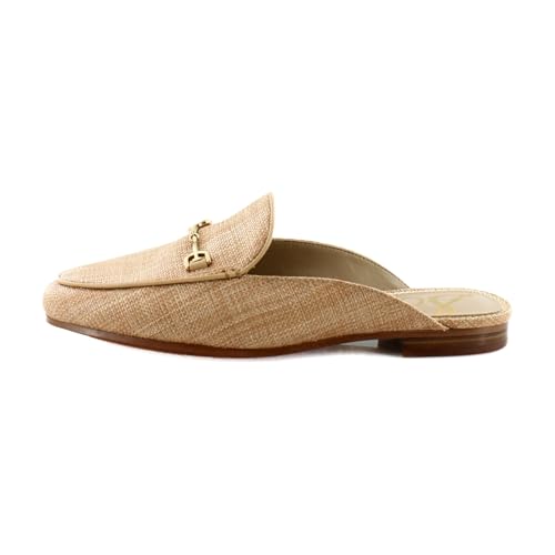 Sam Edelman Linnie Buff Tan Slip On Rounded Toe Chain Detail Wide Fashion Mules2