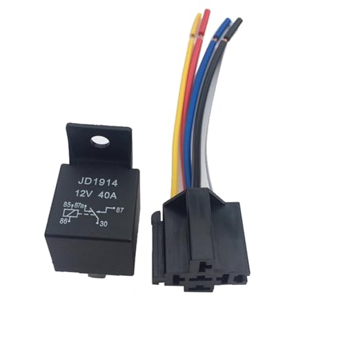 Relé automotriz 12V 40A de 5 pines con enchufe y cables para coche y camión 3