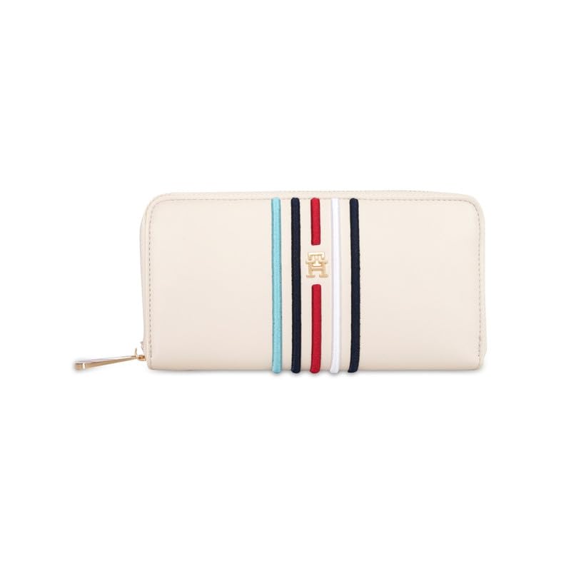 tommy hilfiger Women's Zip Around Wallet Emory | Elegant Beige Solid PU | Large Capacity Multi-Slot Accessory for Casual Fashion | Stylish Purse-picture-11