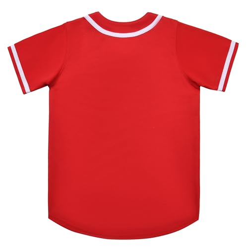 Kids Baseball Jersey Button Down Hip Hop Personalized Sport T Shirts Tops Baseball Shirt for Boys Girls Toddler 2T-12Y2