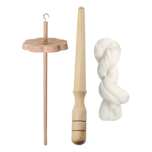 Roue tournante pour débutants et son axe en bois pour réussir vos fils sans nœud ni rupture