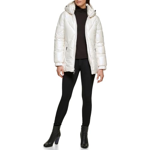 GUESS Veste matelassée de poids moyen pour femme en noir