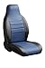 FIA SL62-87 Blue Custom Fit Rear Seat Cover, Split Seat 40/60 - Leatherette (Black w/Blue Insert)