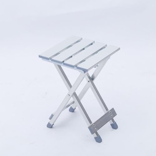 Chaise pliante en alliage d'aluminium à surface lisse argentée robuste - 6
