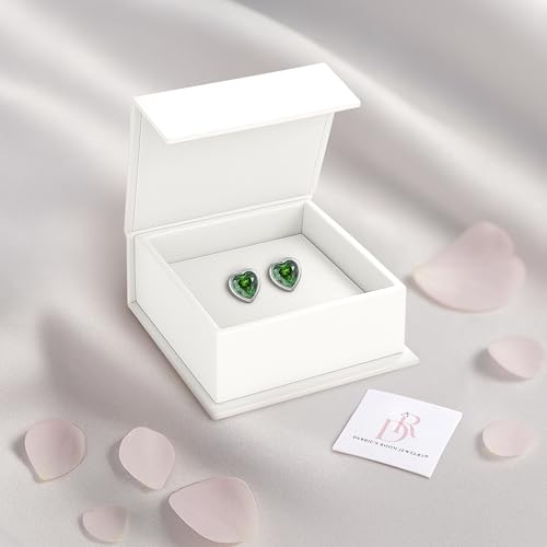 Heart Birthstone Earrings with Screw Backs | Hypoallergenic Sterling Silver Studs for Girls, Babies, Kids & Teens | Safe Jewelry Gift for Birthdays & Holidays 6