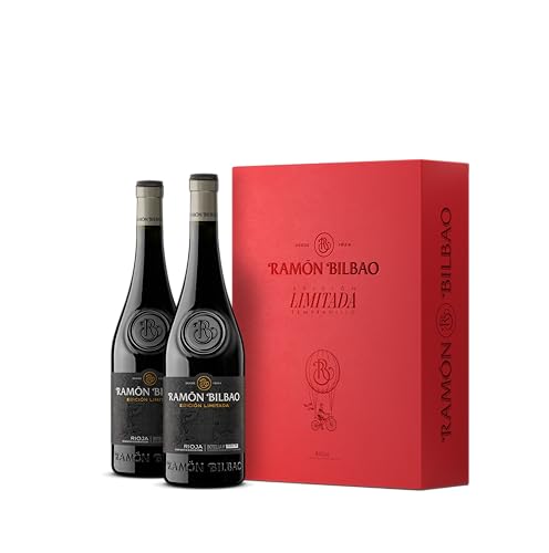 Ramón Bilbao Edición Limitada. Vino Tinto D.O. La Rioja, 100% Tempranillo – Estuche 2 Botellas 750 ml ideal para Regalo - Vino Oficial de la Selección Española de Fútbol