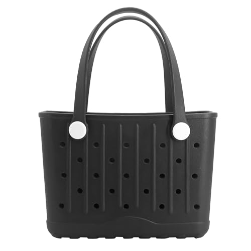 OFNS Small Rubber Tote Bag-Rubber Beach Bag-11in L x 4in W x 8in H-Lightweight Portable Travel Bag-All Purpose EVA Beach Tote